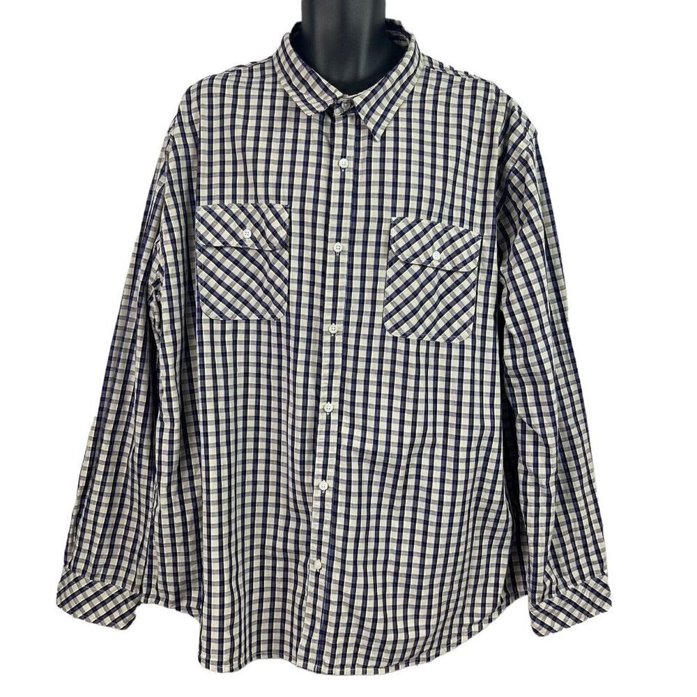 California Shirt Co Mens Plaid Shirt Long Sleeve Button Front 3XL